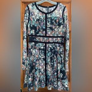 Rainbow floral long sleeve dress